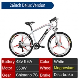 ZXM Mountain bike elettriches ZXM Mountain Bike da 26 / 27, 5 Pollici, Bici elettrica al Litio da 350 V con Batteria al Litio da 48 V 9, 6 Ah, Forcella di Sospensione bloccabile MTB a 5 Pedali