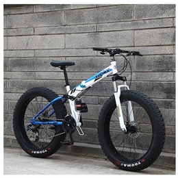 KaiKai Mountain Bike pieghevoles 20 pollici mountain bike, Adulto doppia della sospensione della bicicletta, 7-21-24-27-velocità deragliatore, -alto tenore di carbonio degli uomini di noleggio biciclette in acciaio anti-scivolo, Fat T
