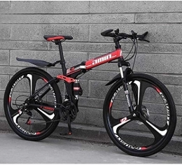 Aoyo Bici 26" Blue Mountain bike, biciclette da 30 Velocità doppio freno a disco pieghevoli, Full Suspension Anti-Slip, leggero telaio in alluminio, forcella della sospensione, (Color : Red)