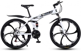 FanYu Bici 26 in Mountain Bike a 24 velocità per Adulti in Alluminio Leggero Telaio a Sospensione Completa Forcella Freno a Disco Bianco D.