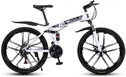 FanYu Bici 26 in Mountain Bike a 24 velocità per Adulti in Alluminio Leggero Telaio a Sospensione Completa Forcella Freno a Disco Bianco E.