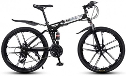 FanYu Bici 26 Mountain Bike a 21 velocità per Adulti con Telaio a Sospensione Completa in Alluminio Leggero Freno a Disco con Forcella a Sospensione Nera E.