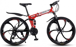 FanYu Bici 26 Mountain Bike a 21 velocità per Adulti in Alluminio Leggero Telaio a Sospensione Completa Forcella Ammortizzata Freno a Disco Rosso D
