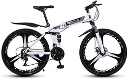 FanYu Bici 26 Mountain Bike a 21 velocità per Adulti Telaio a Sospensione Completa in Alluminio Leggero Freno a Disco con Forcella Ammortizzata Bianco C