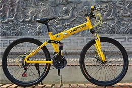 ZYLEDW Bici 26 "Mountain bike leggere Biciclette Forte telaio in lega La mountain bike pieghevole con telaio in lega di alluminio ultraleggero ma resistente-yellow
