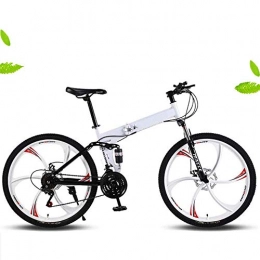 BXL Bici 26 Pollici per Mountain Bike, Mtb per Gli Adulti, 21 Velocità, in Lega Di Alluminio, Bianco