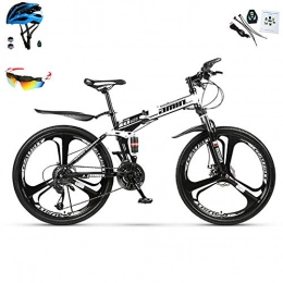 AI-QX Bici AI-QX Mountain Bike 26 Pollici, Pieghevole, Cambio 30 velocità, Nero