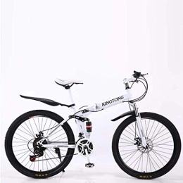 Aoyo Bici Aoyo Mountain Bike Bicicletta Pieghevole, 27-velocità Doppio Freno a Disco Sospensione Totale Antiscivolo, Leggera Struttura di Alluminio, Forcella Ammortizzata, (Color : White1)