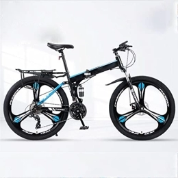 ASUMUI Mountain Bike pieghevoles ASUMUI Bici da montagna pieghevole da 26 pollici con freno a doppio disco a velocità variabile Assorbimento degli urti Bicicletta da corsa a una ruota (blue 24 speed)