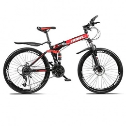 Bicicletta Adulti unisex 26 '' 21 Velocità Folding Mountain Bike Premium acciaio al carbonio della bicicletta antiurto Spoke / integrato ruote Mountain Bike Pedale bicicletta ( Color : Spoke Wheel )