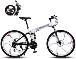 Bicicletta da 26 pollici, adatta da 160 a 185 cm, freno a disco, cambio a 24 velocità, sospensione forcella, bici per ragazzi e bici da uomo bianco
