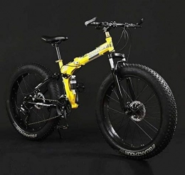HCMNME Mountain Bike pieghevoles Bicicletta durevole di alta qualità Bici di montagna piegante della bicicletta, Fat Tire Dual-Sospensione MBT biciclette, ad alta acciaio al carbonio Telaio, doppio freno a disco, pedaliera in allumin