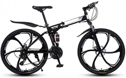 HCMNME Mountain Bike pieghevoles Bicicletta durevole di alta qualità, Sport all'aria aperta Folding Mountain Bike 21 Sospensione velocità della bicicletta completa pieghevole alto tenore di carbonio telaio in acciaio da 26" sport dop