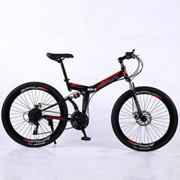 WGYCREAM Bici Bicicletta Mountainbike, MTB, Pieghevole 26" MTB Mountain Biciclette sospensioni in acciaio al carbonio Ravine bici completa doppio disco freno 21 24 27 costi ( Color : Black , Size : 27 Speed )