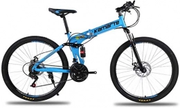 HongLianRiven Bici BMX Folding Bike, bicicletta della montagna, Hard Tail Bike, 24Inch 21 / 24 / 27 Velocit biciclette, sospensione MTB completa, Studente di Variable Speed Bike 6-24 ( Color : Blue , Size : 27 speed )