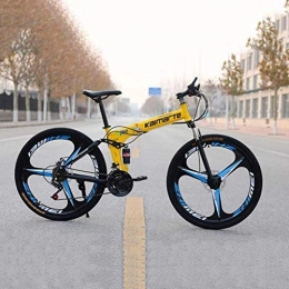 HongLianRiven Bici BMX Folding Bike, bicicletta della montagna, Hard Tail Bike, 24Inch 21 / 24 / 27 Velocit biciclette, sospensione MTB completa, Studente di Variable Speed Bike 6-24 ( Color : Yellow , Size : 27 speed )