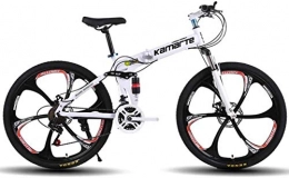 HongLianRiven Bici BMX Folding Bike, bicicletta della montagna, Hard Tail Bike, 26inch 21 / 24 / 27 Velocit biciclette, sospensione MTB completa, Studente di Variable Speed Bike 6-20 ( Color : White , Size : 27 speed )