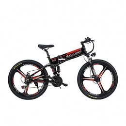 BNMZX Mountain Bike pieghevoles BNMZX Bicicletta elettrica Pieghevole Mountain Bike, ciclomotore Adulto Pieghevole Mountain Bike da 26 Pollici per Adulti, Durata della Batteria 60KM, Black-Three-Knife Wheel
