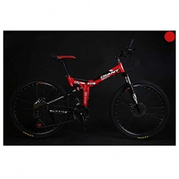 BXU-BG Mountain Bike pieghevoles BXU-BG Sport all'Aria Aperta 26" Biciclette Full Suspension Mountain Bike, 2130 Costi HighCarbon Acciaio Shock Struttura di Assorbimento (Color : Red, Size : 27 Speed)