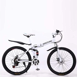 BXU-BG Bici BXU-BG Sport all'aria aperta Mountain bike bicicletta pieghevole, 24Speed ​​doppio freno a disco sospensione totale antiscivolo, leggera struttura di alluminio, forcella ammortizzata, multipla Colors2