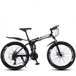 Cloth-YG Bici Cloth-YG - Mountain bike pieghevole a velocità variabile 26 pollici, 21-24 – 27 velocità, telaio leggero in acciaio al carbonio, doppio freno a disco, Nero , 24speed