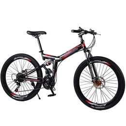 COUYY Mountain Bike pieghevoles COUYY Bicicletta Mountain Bike 24 / 26"Pieghevole Bike Road Bike Double Disc Freno Brake Pieghevole Bike Mountain Bike Bike, 21 Speed, 26 Inches