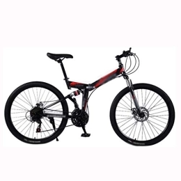 COUYY Bici COUYY Bicycle Pieghevole Mountain Bike-Model Rafforza Assorbimento d'urto-21 / 24 / 27 Spostamento di palcoscenico Unisex-Adult Bike, Rosso, 24 Speed