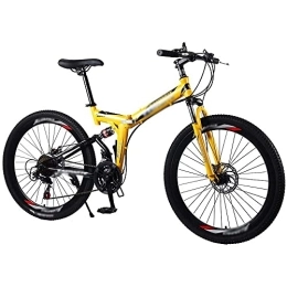 COUYY Mountain Bike pieghevoles COUYY Mountain Bike 21 / 24 / 27 velocità Pieghevole Bicycle Bicycle Doppia Disc Brake Bike Pieghevole Bike Pieghevole Bike Adatto per Adulti 24 / 26 Pollici, 24 Speed, 26 Inches