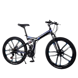 COUYY Bici COUYY Pieghevole Mountain Bike, 21 / 24 / 27Speed ​​Durevole Dual Dual Sospensione in Acciaio ad Alta Carbonio in Acciaio Addensato Great for City Riding And Flowing, 21speed, 24 Inches