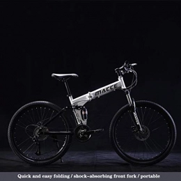 CPY-EX Bici CPY-EX Bici di Montagna Piegante della Bicicletta per Adulti Uomini E Donne, Ad Alta Acciaio al Carbonio della Sospensione Doppia Montatura, PVC Pedali E Gomma Grip, C, 21