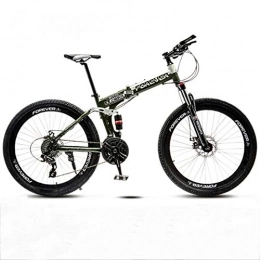 CPY-EX Folding Mountain Bike 21/24/27/30 velocità Biciclette, Full Suspension MTB Pieghevole Frame 26", Ruote a Raggi,A,27