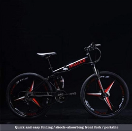 CPY-EX Bici CPY-EX Mountain Bike, Montagna piegante della Bicicletta per Adulti Uomini e Donne, ad Alta Acciaio al Carbonio della Sospensione Doppia Montatura, PVC Pedali e Gomma Grip, D1, 27