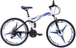 CSS Bici CSS Mountain Folding Bike, 26 'Freni a doppio disco Unisex fuoristrada Bicicletta 24 velocità acciaio al carbonio doppio ammortizzatore per un facile viaggio 6-6, B