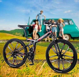 CXY-JOEL Bici CXY-JOEL Pieghevole Mountain Bike Bicicletta per Uomo Donna Telaio in Acciaio ad Alto Tenore Di Carbonio Full Suspension Mtb Bikes Dual Disc Brake-A_26 Inch 27 Speed