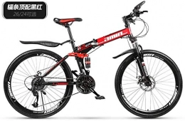 CYSHAKE Gita Mountain Trail Bike, Adulto Studente Esterno Cyclette Bici da Strada Cyclette, Bicicletta a 24 velocità con la Massima configurazione Ciclismo (Color : Red, Size : 26'' 3-Spoke Wheel)