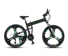 DGAGD Mountain Bike pieghevoles Disco d'olio per Ammortizzatore Fuoristrada Pieghevole in Lega di Alluminio da 24 Pollici, Ruota Integrata Leggera a velocit variabile Portatile-Verde_24 velocit