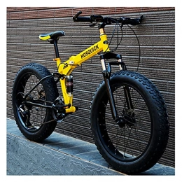 LHQ-HQ Bici Fat Tire Pieghevole Mountain Bike 24"Ruota 4" Pneumatici Larghi 27 velocità Doppia Sospensione Freno A Doppio Disco Bicicletta per Adulti per Altezza 5.3-5.9Ft, B