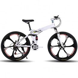 FDSH Bici FDSH Mountain Bike Pieghevole da 24 Pollici, Mountain Bike per Adulti Acceleratore del Cambio a 21 velocità con 6 Ruote Taglienti