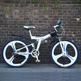 Feiteng Bici Feiteng Mountain Bike Adulti Sport, 24-26-pollici Ruote 21 velocità Pieghevole Ciclo Bianco con Freni a Disco più Colori, 26 inch