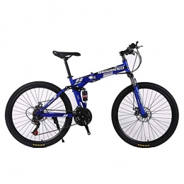 MW Mountain Bike pieghevoles Folding Bike, Bicicletta della Montagna, Hard Tail Bike, 26In * 17In / 24In * 17In Bike, 21 velocità Biciclette, Full Suspension MTB Biciclette, Blu, 24 Inches