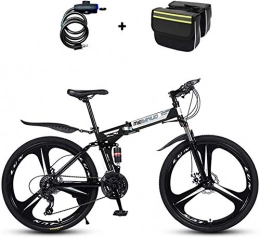 CZYNB Bici Folding Bike, Full Suspension Mountain Bike, da 26 Pollici Mountain Fuoristrada, Portatile Pieghevole Design, di Fronte Diverse Esigenze ambientali (Color : Black)