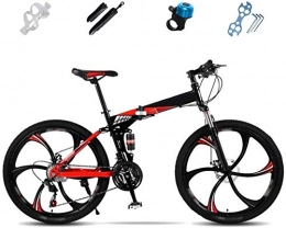 LAZNG Bici Folding Mens Mountain bike, 24 / 26 pollici 21 / 24 / 27-Velocit sospensioni a doppio freno a disco pieno biciclette, off-road bici a velocit variabile, regolabile ( Colore : 24in , Taglia : 24 speed )
