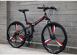 WCY Bici Folding Mountain bike for adulti, acciaio al carbonio Telaio, doppio freno a disco, Full Suspension for gli uomini le donne for bicicletta 5-27 (Colore: A, Dimensione: 26 pollici 21 velocità) yqaae