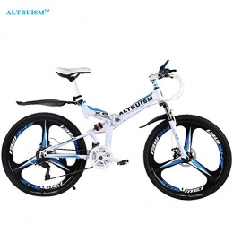 Fslt Bici Fslt Altruism X6 21 Speed Folding Bike Bicycle Mountain Cycling Bicicleta 26 Steel Bicicletas Mens Mountain Bisiklet Taga Passeggino-White_Blue_China