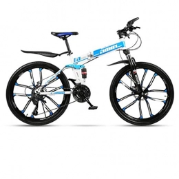 GXQZCL-1 Mountain Bike pieghevoles GXQZCL-1 Bicicletta Mountainbike, Mountain Bike, Pieghevole in Acciaio al Carbonio Telaio Hardtail Bike, Full Suspension e Dual Freno a Disco, 26inch Ruote MTB Bike (Color : Blue, Size : 21 Speed)