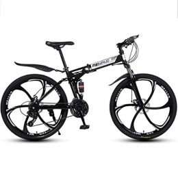 GXQZCL-1 Mountain Bike pieghevoles GXQZCL-1 Bicicletta Mountainbike, Pieghevole Mountain Bike, Acciaio al Carbonio della Bici della Struttura, con Doppio Freno a Disco Doppio Sospensione MTB Bike (Color : Black, Size : 27 Speed)