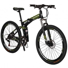 HYLK Mountain Bike pieghevoles HYLK -G7 MTB 21 velocità 27, 5pollici Spoke Wheels Biciclettapieghevole (Verde)