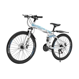 JAYEUW Bici JAYEUW Mountain bike da 26 pollici per adulti a 21 marce freno a disco anteriore e posteriore telaio pieghevole bicicletta regolabile in altezza acciaio al carbonio
