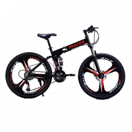 JF Bici JF Mountain Bike Pieghevole 26IN 21 velocità, Mountain Bike MTB A Sospensione Completa in Acciaio al Carbonio