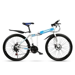 JHKGY Bici JHKGY Mountain Bike Pieghevole Durevole alla Moda, Bike A velocità Variabile con Doppio Assorbimento degli Urti, Bike per Adulti, Blu, 24 inch 21 Speed